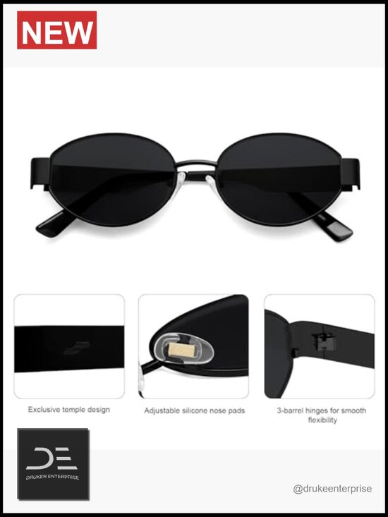 Retro Oval Sunglasses UV400 Protection Classic Shades Trendy main image 5